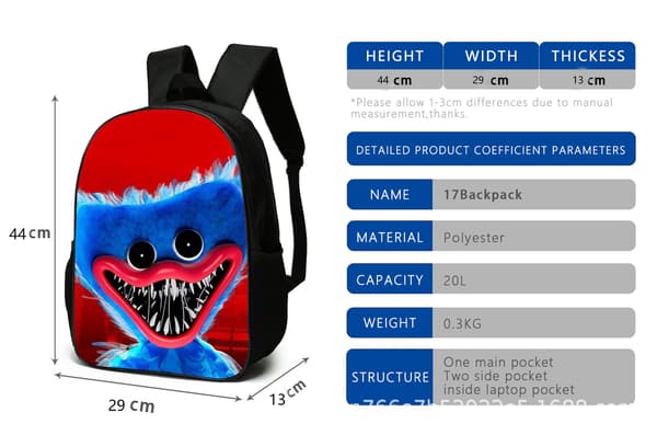 School Bag Cartoon Shoulder Bag Shoulder Bag Pencil Case Three-piece Set-14