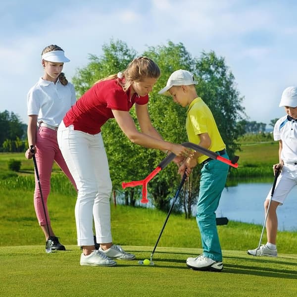 Golf Wrist Trainer Golf Swing Trainer for Posture Correction Right Elbow Swing Power Training in Red