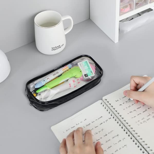 4-pack Pencil Case, Transparent Pencil Case, PVC Zipper