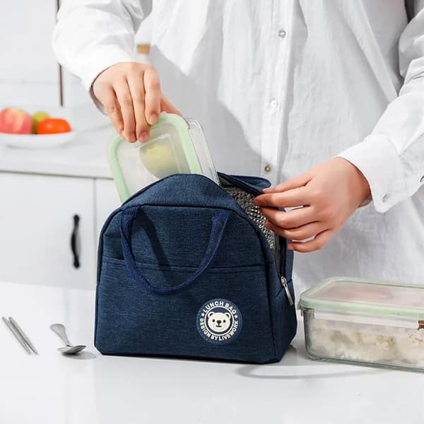 Ny bærbar isolert lunsjboks/kjølebag (marineblå) 23*21*13cm Marineblå Navy Blue