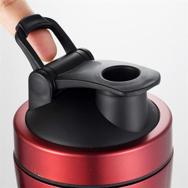 25 ounce proteinshaker i rustfrit stål med rød blander KLB