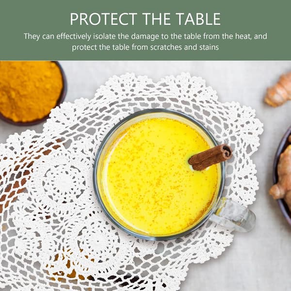 Cotton Lace Placemat Rustic Table Mat White Crocheted Design Easy to Clean Fine Workmanship