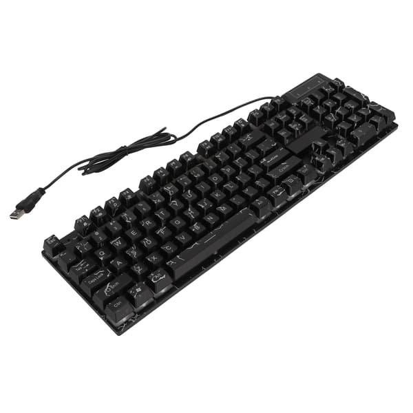 Wired Mechanical Gaming Keyboard 104 Keys Colorful Light Suspended Keycaps Comfortable Touch USB Mechanical Keyboard