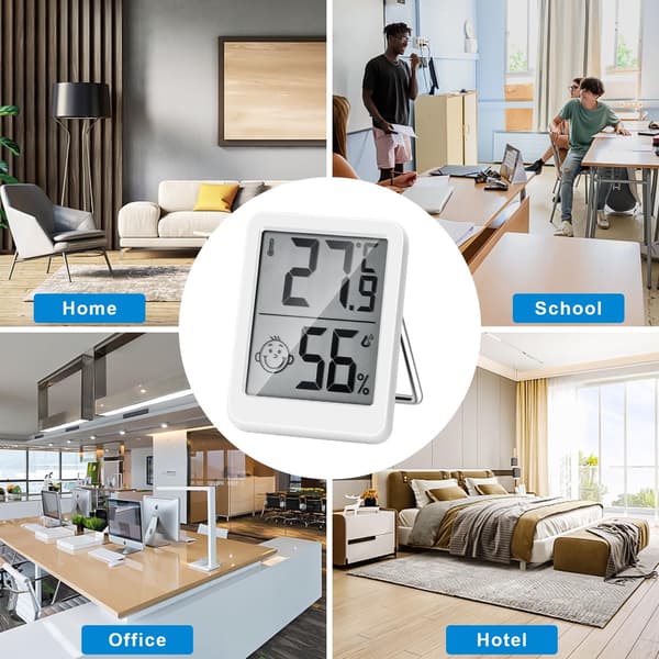 Højpræcisions digitalt termometer, indendørs termometer, hygrometer, fugtighedsindikator med stor display og termometer, perfekt til overvågning af h...
