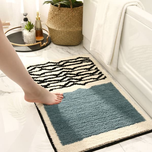 Non-slip Bathroom Mat, Soft Microfiber Mat for Kitchen and Bathroom, Quick Drying, Water Absorbent, Machine Washable (40x60cm)