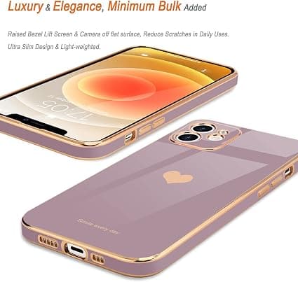 (Lavendel) Skal kompatibelt med iPhone 12 i galvaniserad silikon O