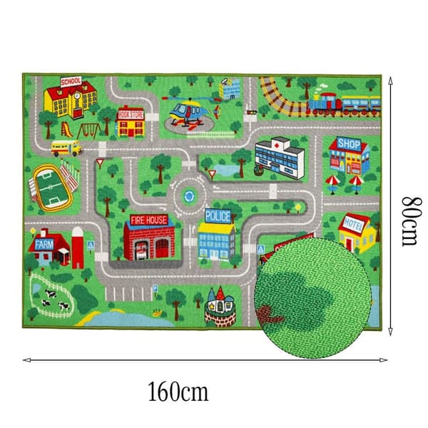 Barnetepper, Lekematte for barn, Bygate 160 x 100 cm