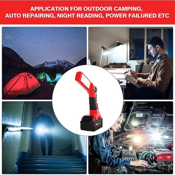 Portable 12W LED Warning Light for Power Tools 18V Battery Lighting (C)
