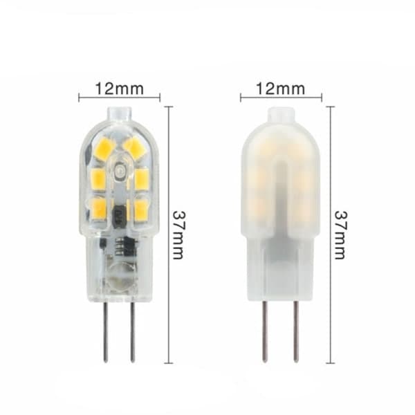 10 stk G4 LED-pære, 6000K hvit, ikke dimbar, utskiftbar hette