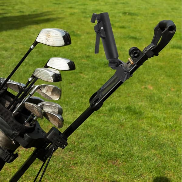 Justerbar golfvogn paraplyholder klemme sort vogn paraplystativ til golfvogn til banebrug