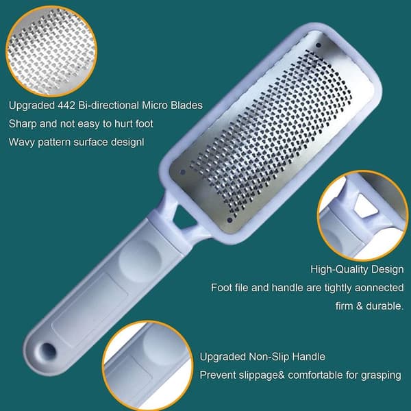 Foot File Foot Rasp 2-pack Stainless Steel Pedicure Calluses Black + White