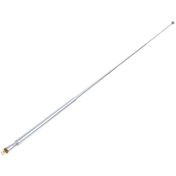 2x Telescopic AM FM Radio Antenna in Metal, 7 Sections, 75 cm Long, Silver