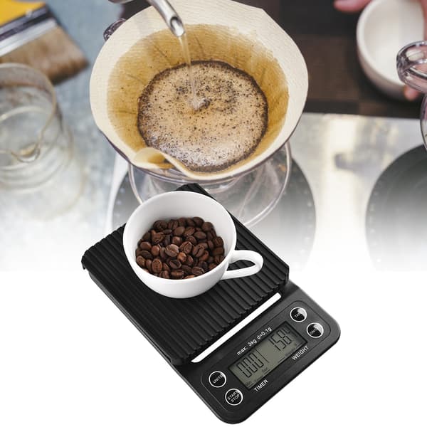 Multifunksjonell Digital Dryppkaffevekt Kjøkkenmatvekt med Timer 3kg/0.1g