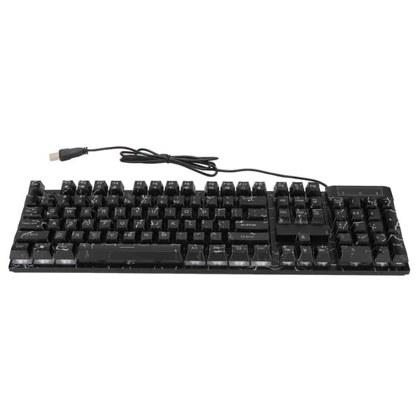 Wired Mechanical Gaming Keyboard 104 Keys Colorful Light Suspended Keycaps Comfortable Touch USB Mechanical Keyboard