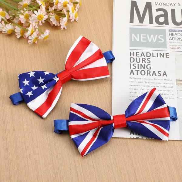 2 stk. amerikansk flagg sløyfe for menn, polyester, festivalfest