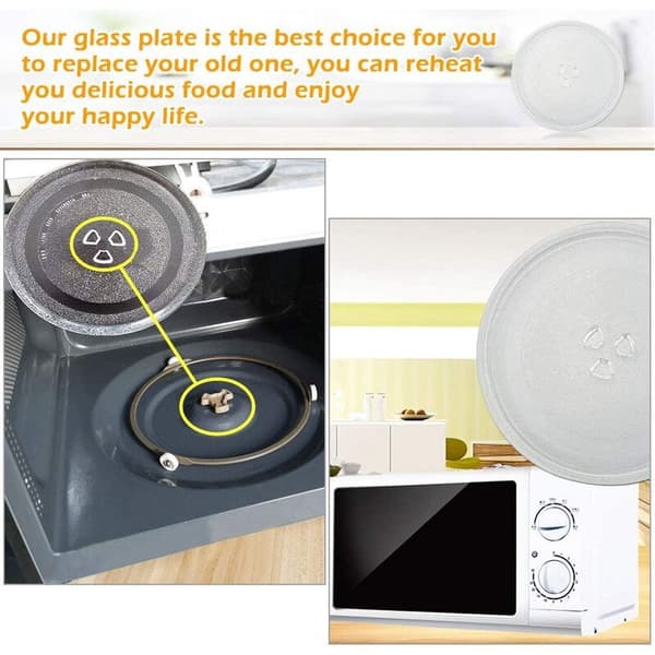 Replacement Plate for Microwave Flat for Microwave Replacement Durable Universal for Turntable for Microwave Round Replacement Plate