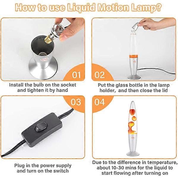 Den Nye Orange Futuristiske Lavalamp med Afbryder
