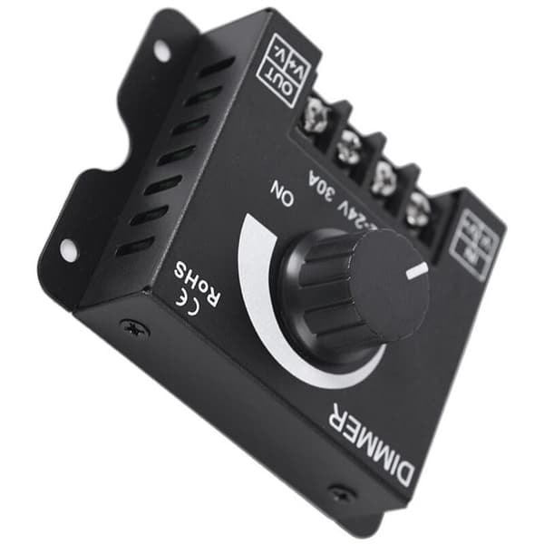 LED Myk og Hard Lysstang Dimmer Lysstyrke Justeringsknapp Bryter 12V/24V30A