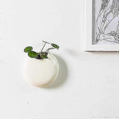 Set med 2 Mini Väggmonterade Keramiska Blomkrukor Vit / Svart -Sy
