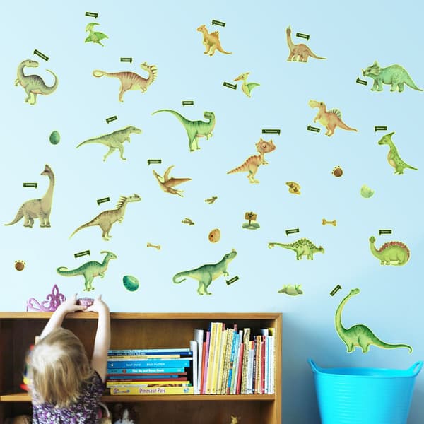 Lysende dinosaur-veggklistremerker for barn