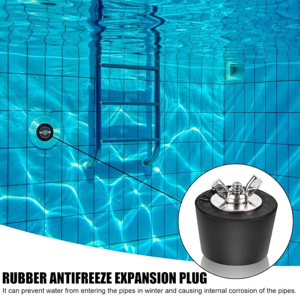 6 stk. vinterpoolpropper 32mm/38mm/51mm gummipropper med rustfri stålskruer til Intex-pool, vinterpooltilbehør