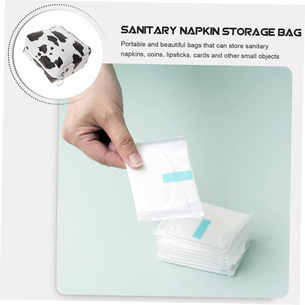 6 stk. menstruationspose Hygiejnebind opbevaringspose Lynlås Hygiejnebindholder til menstruationspose
