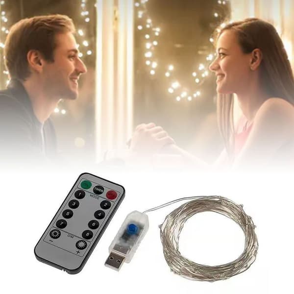 Indoor Light String 75ft Length Remote Control 8 Lights KLB