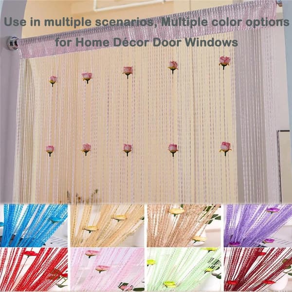 Screening - Window - Light - Wardrobe Curtain - Simple - Installation - Bead Curtain - Purple - 100×200cm