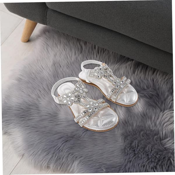Sølv Rhinestone Kvinders Sandaler Åndbare Komfortable Udendørs Sko til Sommeren