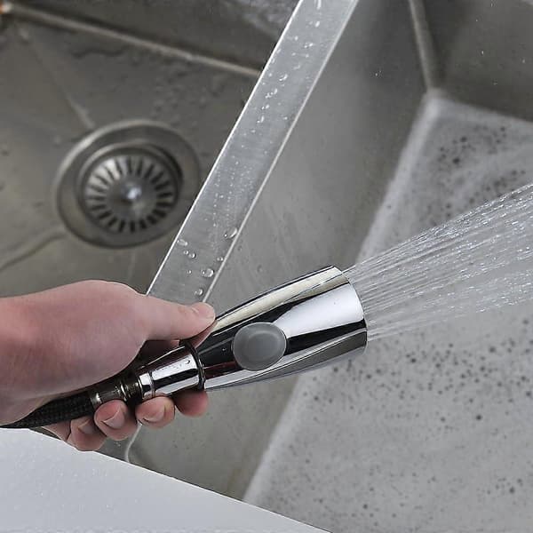 Handheld Shower Head Faucet Head, Spray Basin, Splash-proof, Polished Chrome for Bathroom and Kitchen (Plating)
