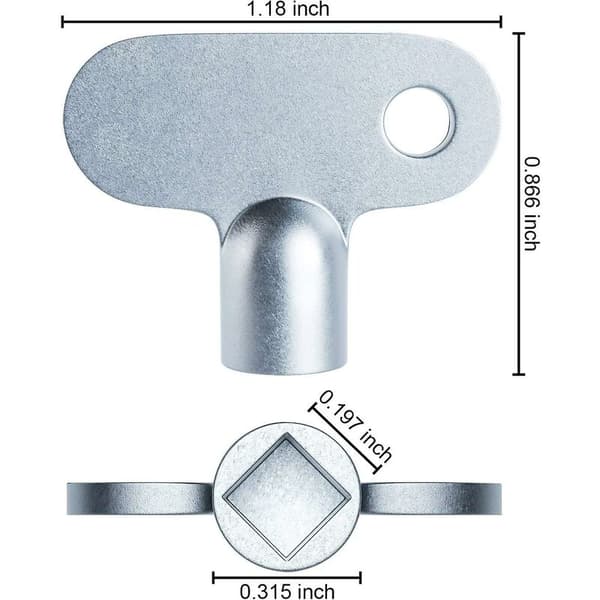 2 stk. radiatornøgle solid radiatorudluftningsnøgle firkantet åbning radiatornøgle hardware ur let at gribe til klapskruestørrelse 5 mm