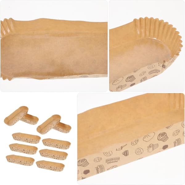 100 stk dekorative bådformede bageforme, non-stick, fedtsikre papirforme til kager