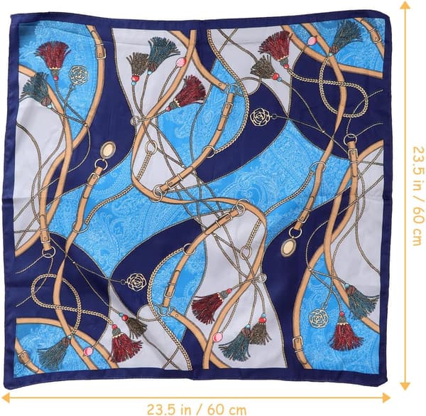 Printed Small Square Silk Scarf 2 Pcs Scarf for Women Versatile Bag