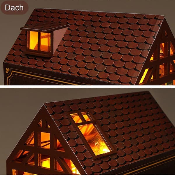 3D Træpuslespil Bogstøtte Dekorativ Bogstøtte DIY Bogkrog Miniaturesæt