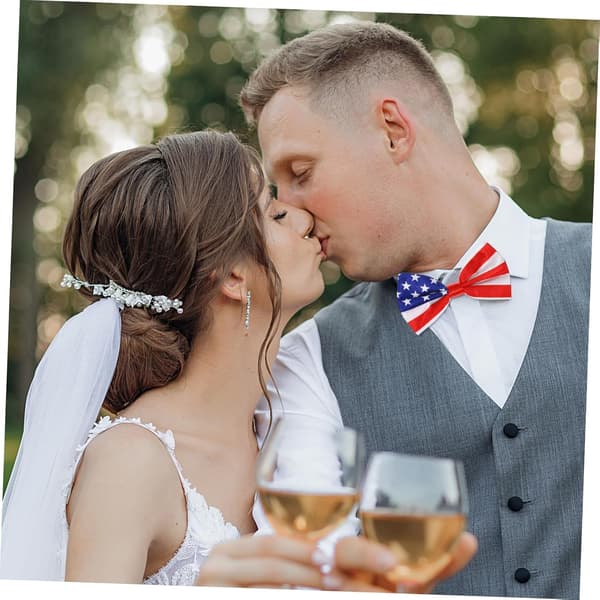 2 stk. patriotiske butterfly til mænd USA Storbritannien trykt polyester butterfly