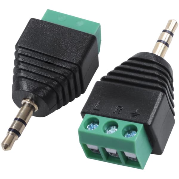 5 stk. 3,5 mm (1/8 tomme) stereo lydstik til AV 3 skrueterminal hunstik