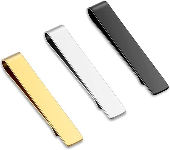 Slipsnål for menn, 3 stk slipsnåler i rustfritt stål, klassisk forretningsstil for