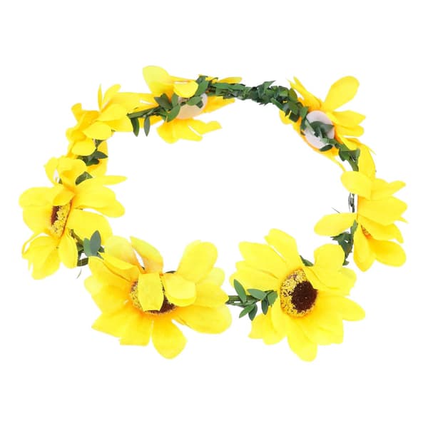 Gul solsikke blomsterhodebånd metall brudehodeplagg til bryllup