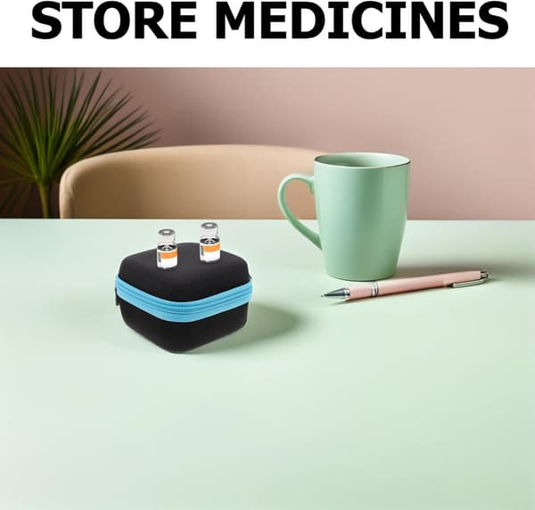 10ML Insulin Vial Storage Box 9 Compartments, Blue Compact Insulin Case for Travel