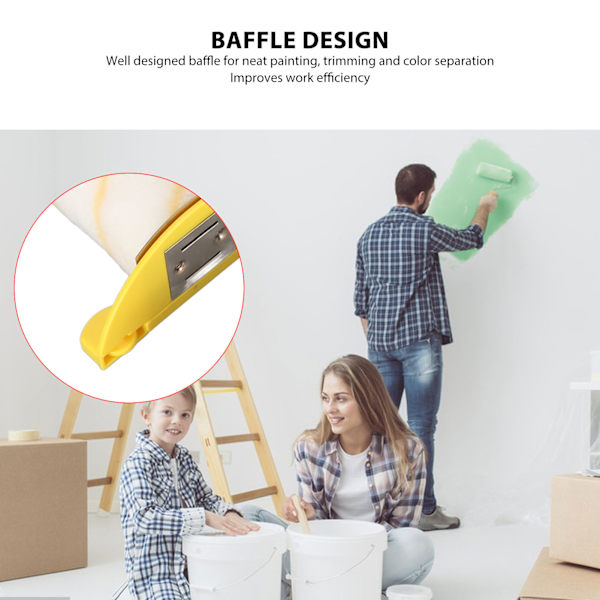 Edger Roller Brush Long Handle Multifunctional Handheld Paint Roller Brush with Replacement Roller for Wall Ceiling