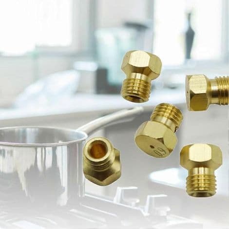 Brass Nozzle Conversion Kit for Propane/LPG (36 Pieces) - M6x0.75mm Gas Nozzle for Stoves