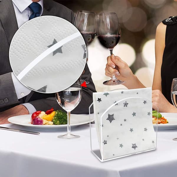 Crystal Clear Acrylic Napkin Holder for Table, Transparent Napkin Holder