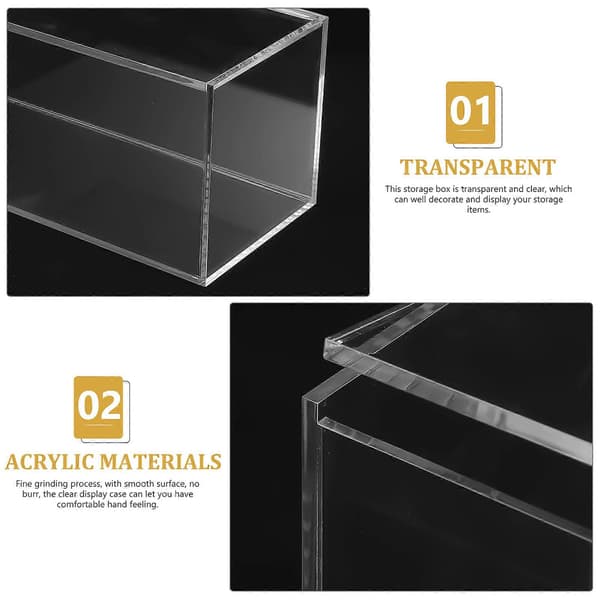 Transparent akryl displaylåda för förvaringsfodral med lock liten organizer