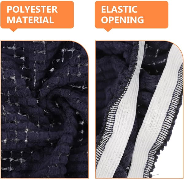 2 stk runde stolsetetrekk for barkrakker, elastiske vaskbare stoltrekk i polyester