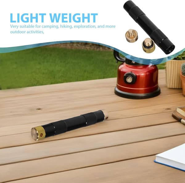Compact and lightweight survival fire starter tool, made of aluminum alloy and brass