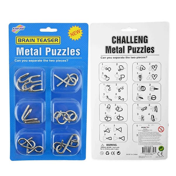 IQ-pussel metall 6-pack Turkos Turkosblå blue