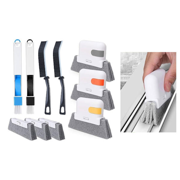 7-piece Window Track Cleaning Brush, Multi-size Brushes, Effective Scrubbing Tool