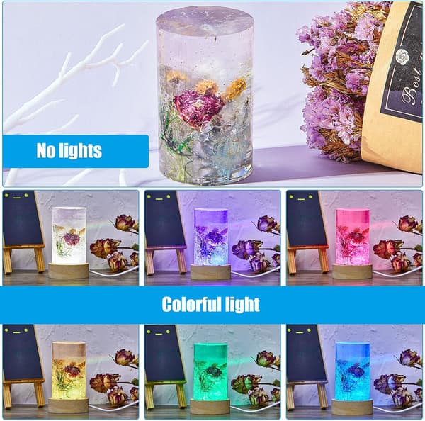 2 deler harpikslampeformsett, sylinder med USB LED-base