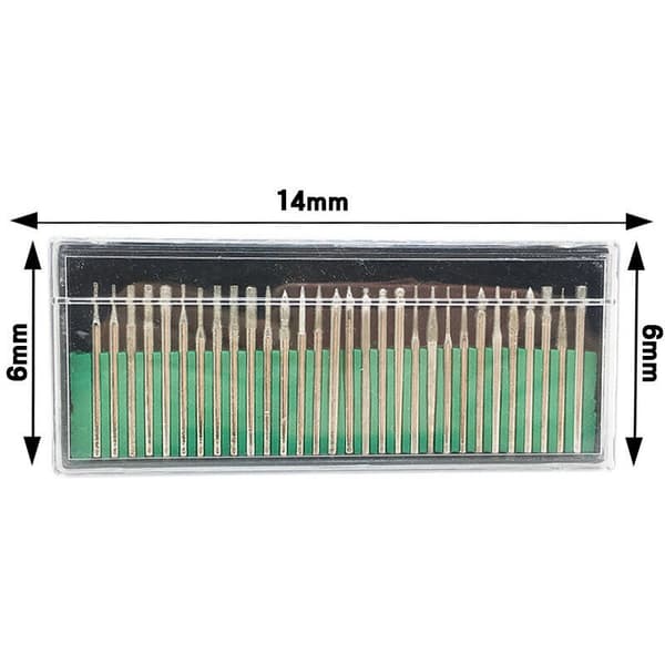 1 sæt 3 mm diamantbor til havglas, muslinge-/ædelstenssmykker, 30 stk. 3 mm