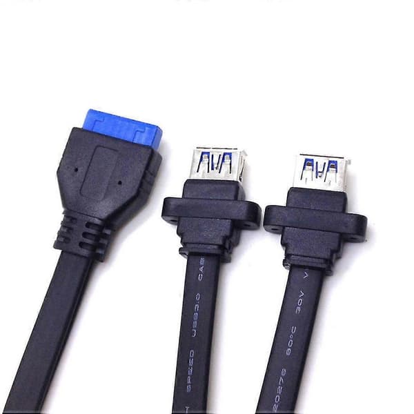 0. Dubbel 2 Port USB 3.0 Frontpanel Förlängningskabel A Typ Hona till 20 Pin Box Header Hona Slot A